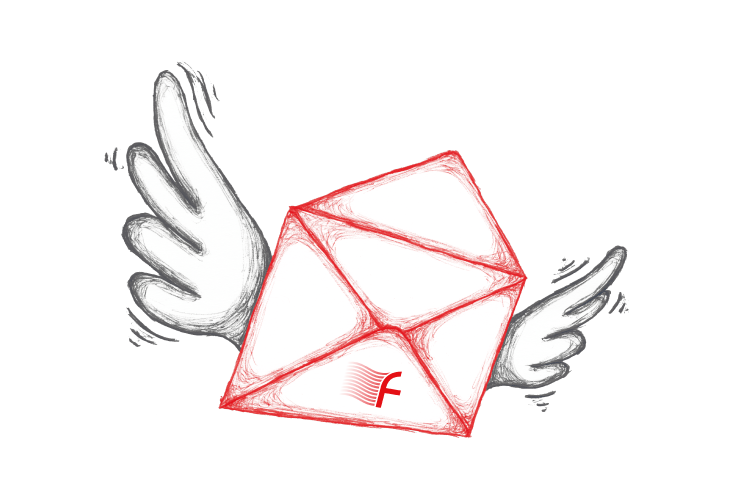 illustration of an envelope with wings